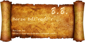 Berze Böngér névjegykártya